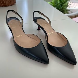 Christian Louboutin Sharka 45 kitten heel slingback